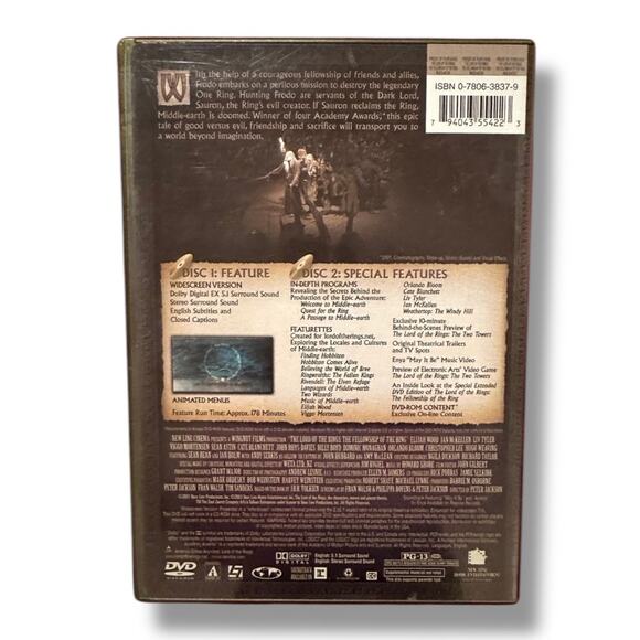 Lord of the Rings The Fellowship of the Ring DVD - Picture 4 of 4